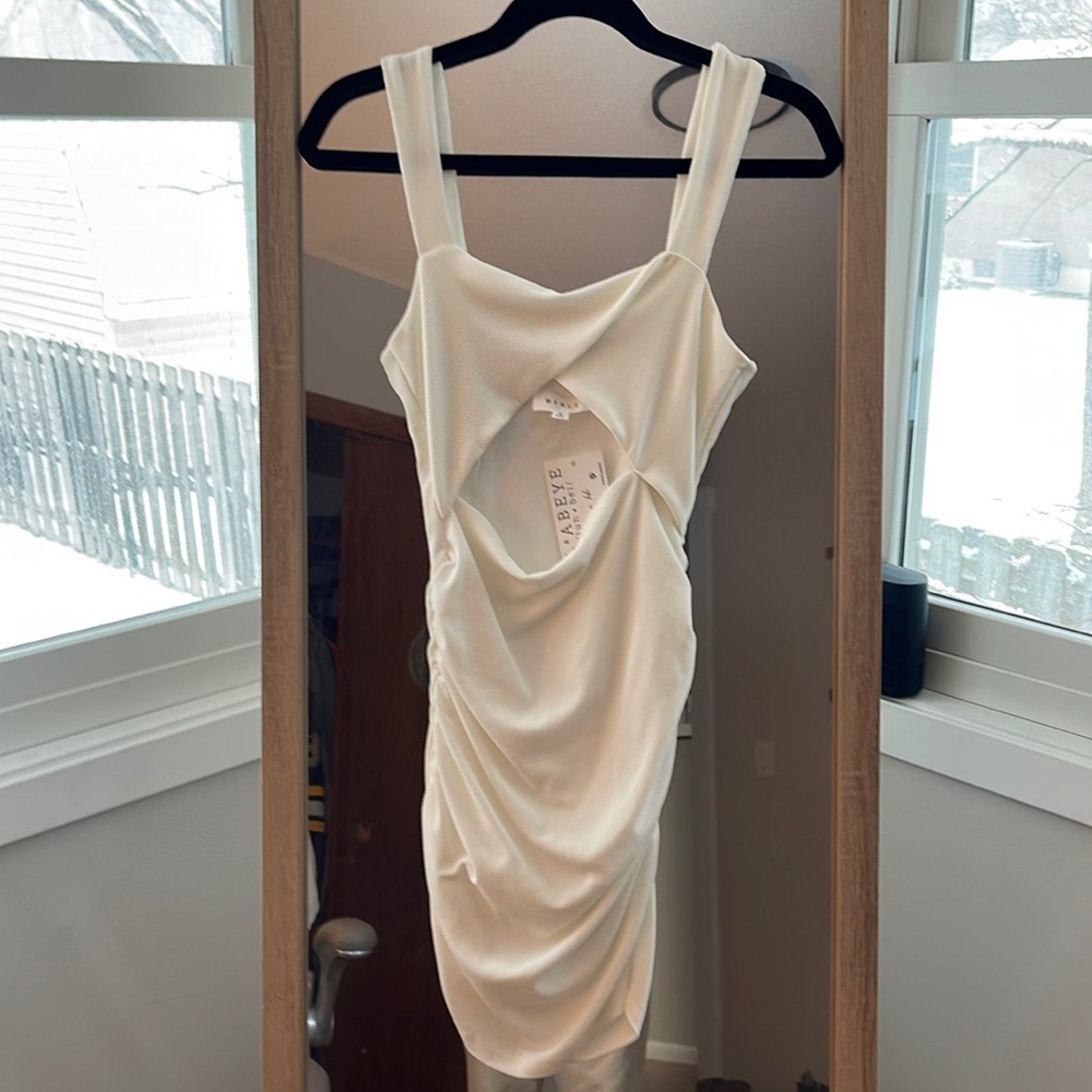 White cutout mini dress NEVER WORN